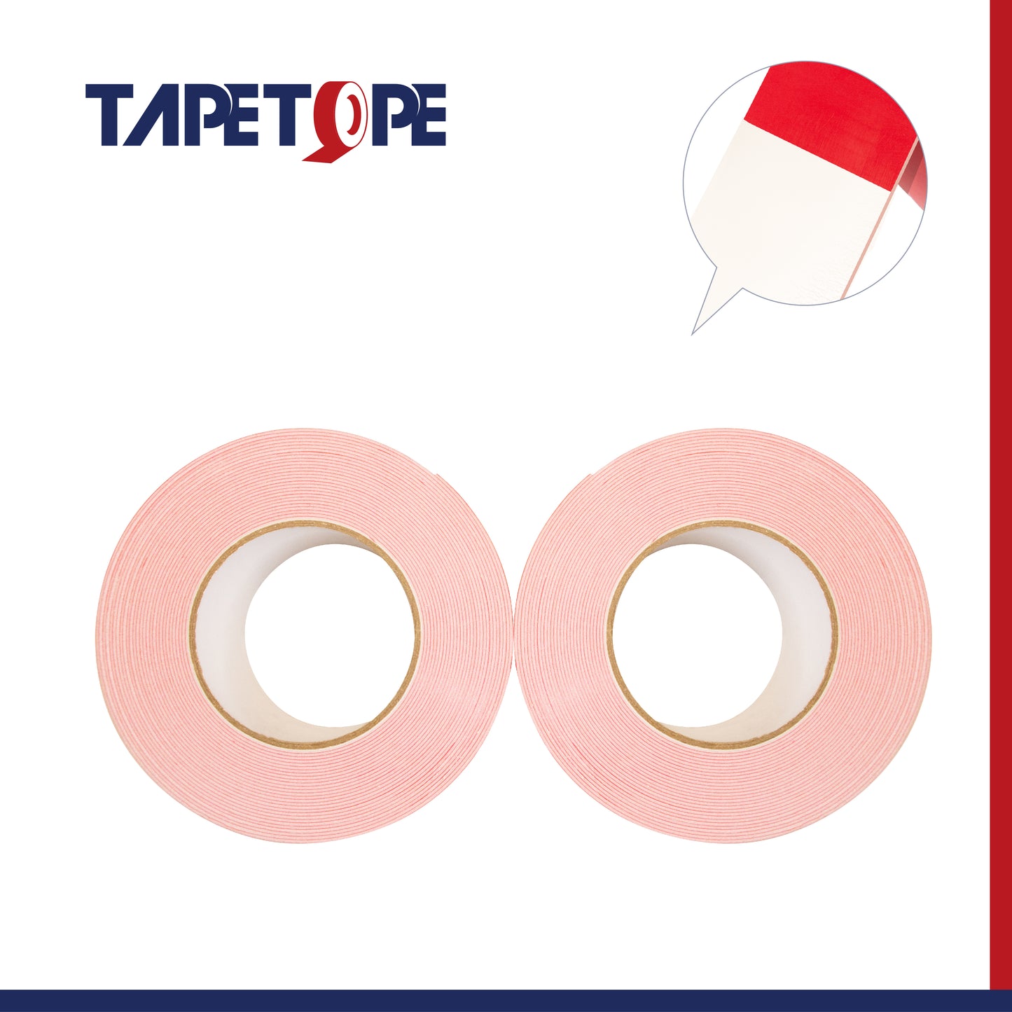 Double sided PE foam tape-White with red liner