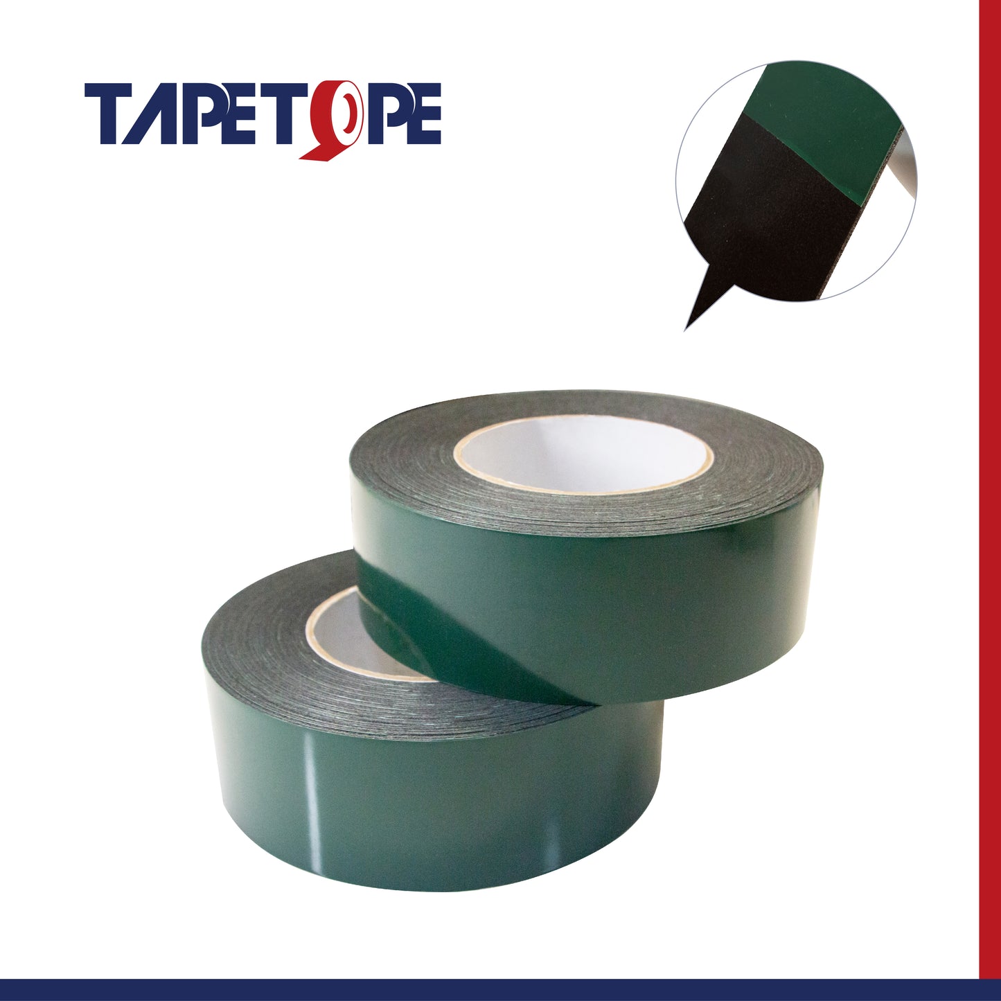 Double sided PE foam tape-Black with green liner