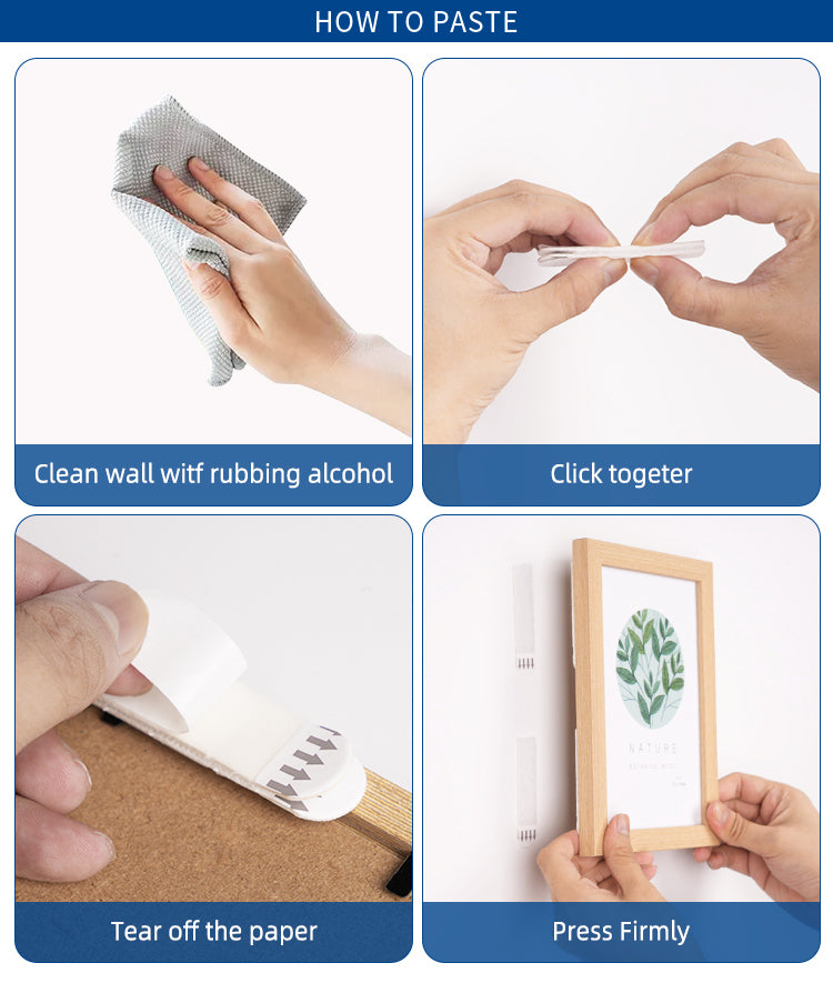 Adhesive Velcro Photo Frame Hook and Loop Strips Hanging Tape
