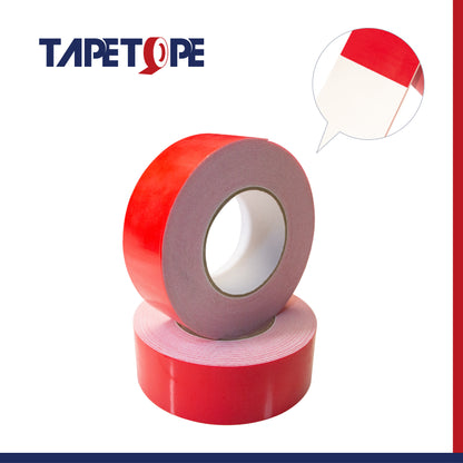 Double sided PE foam tape-White with red liner