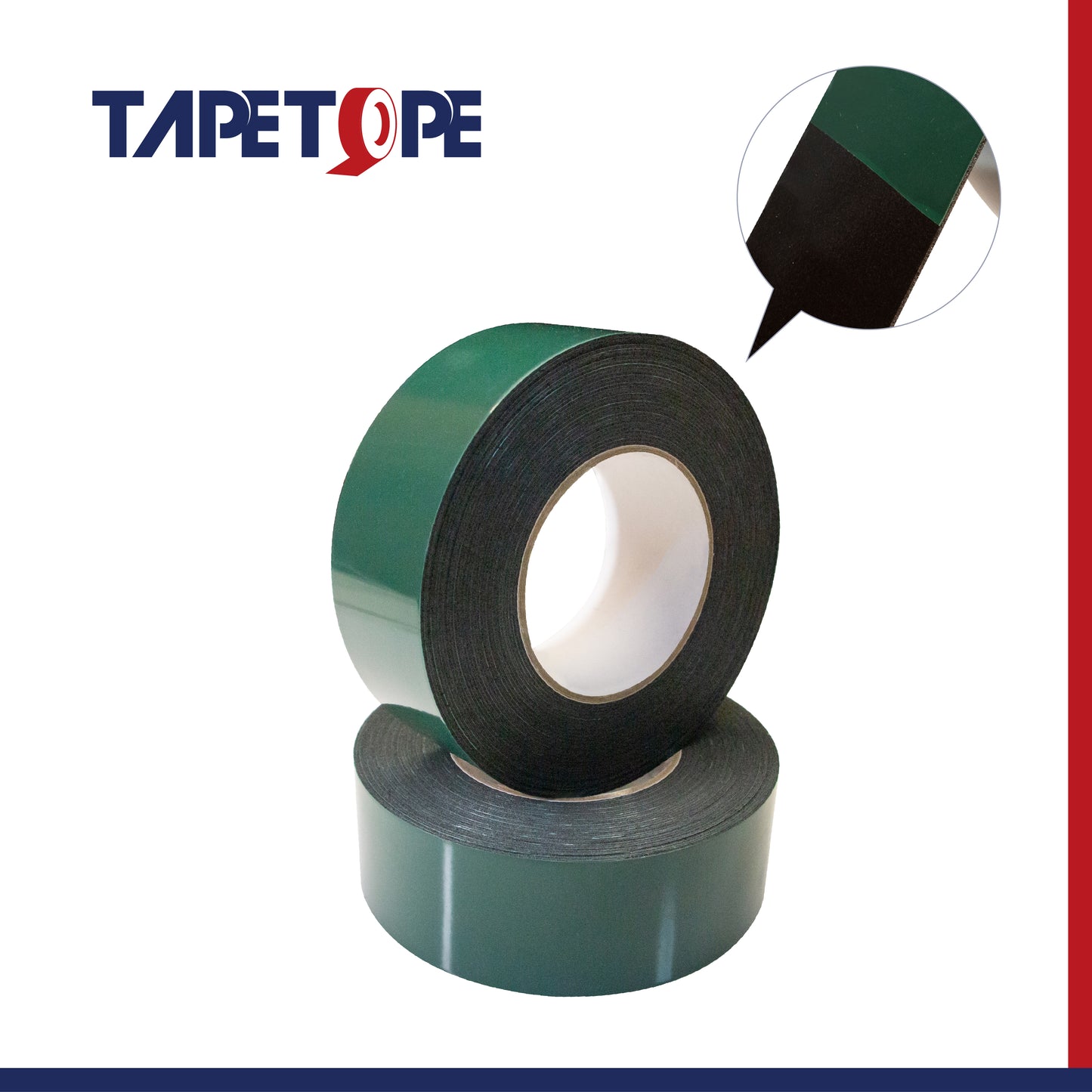 Double sided PE foam tape-Black with green liner