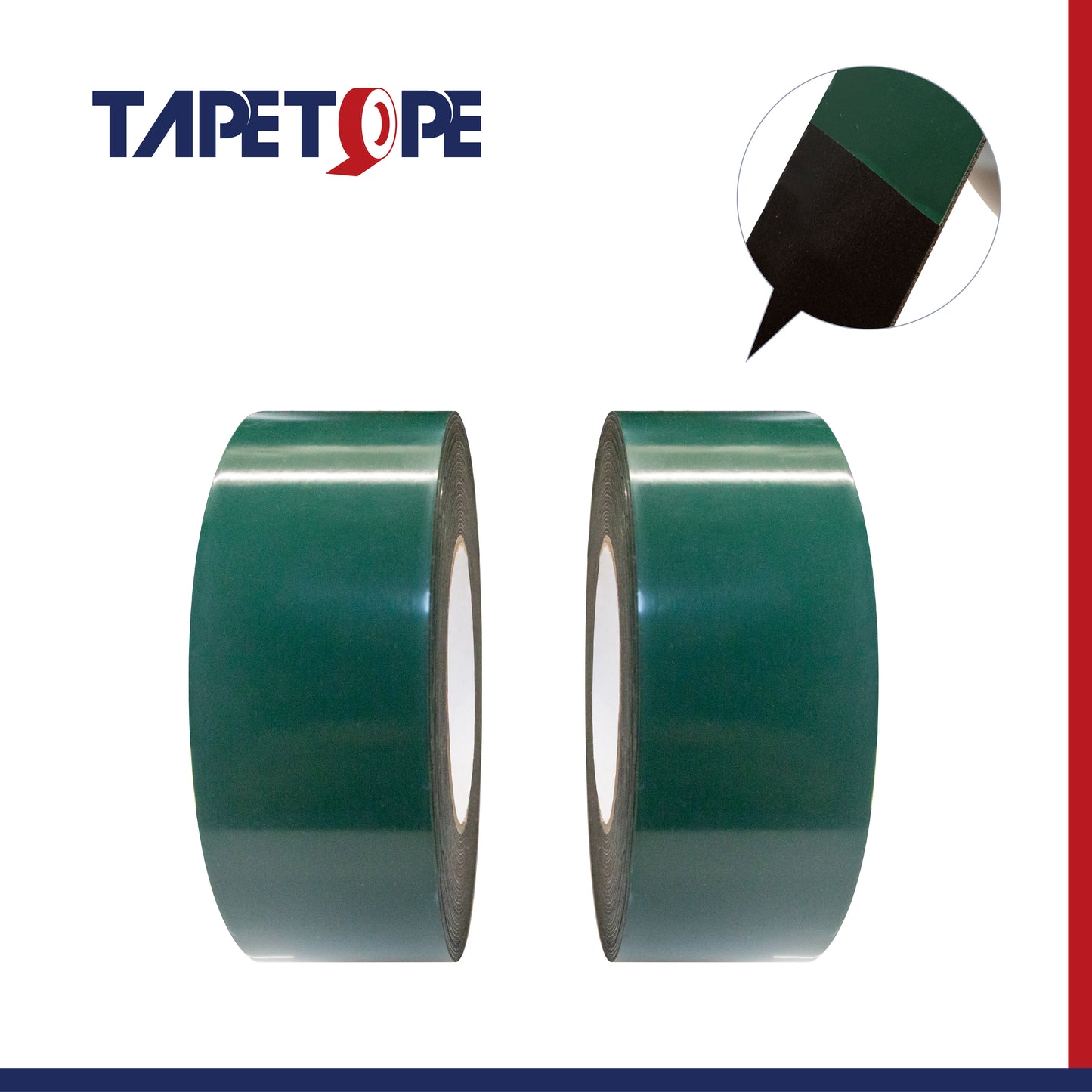 Double sided PE foam tape-Black with green liner