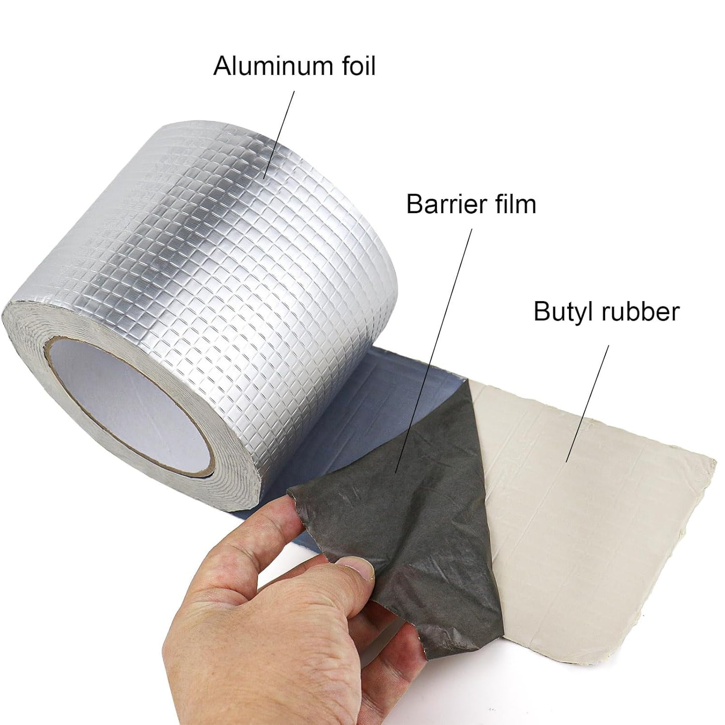 Aluminum Butyl Tape for RV Repair, Window and Metal Roof, Boat and Pipe Sealing