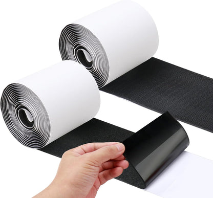 4.4" x 15 FT Heavy Duty Adhesive Hook and Loop Tape Strips