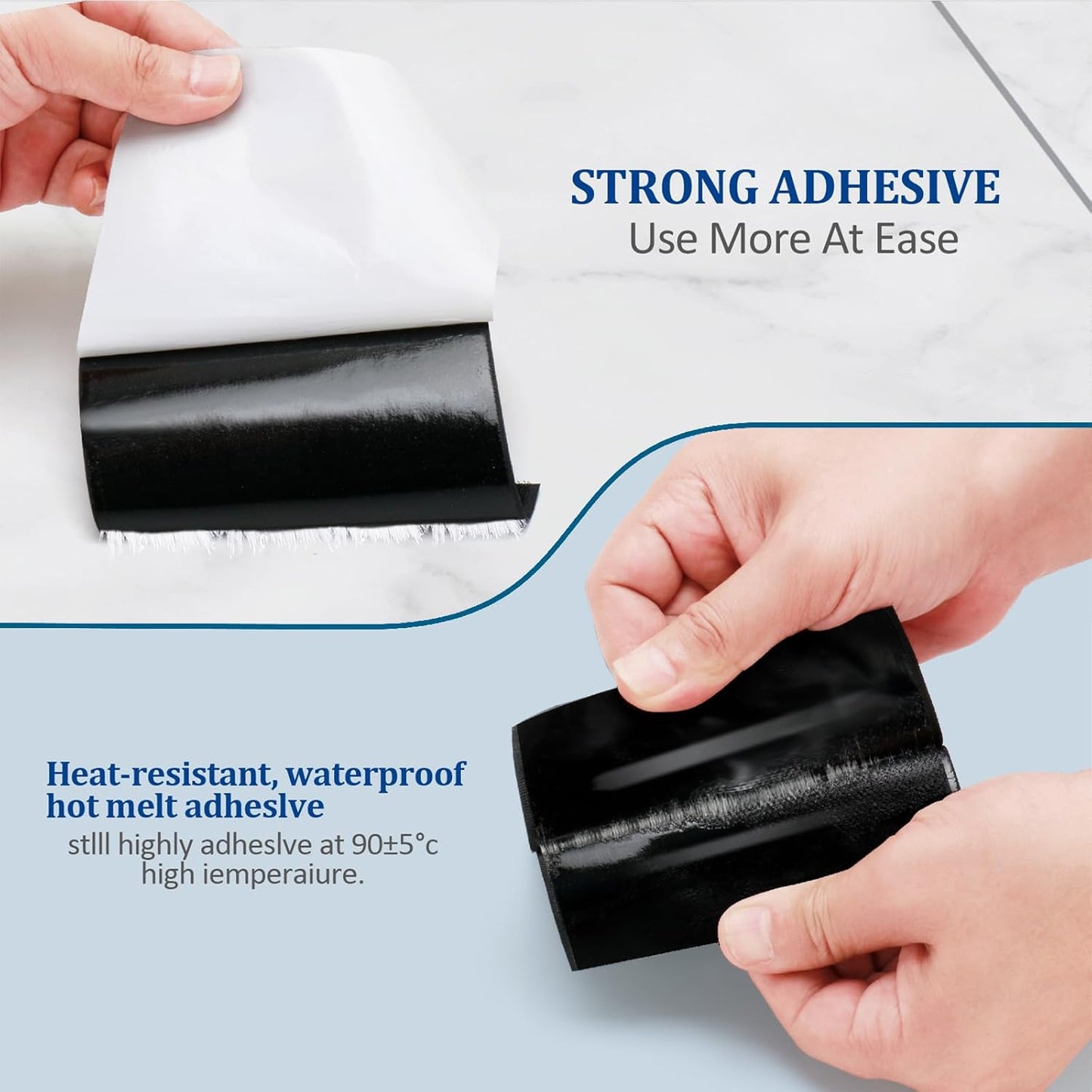 4.4" x 15 FT Heavy Duty Adhesive Hook and Loop Tape Strips