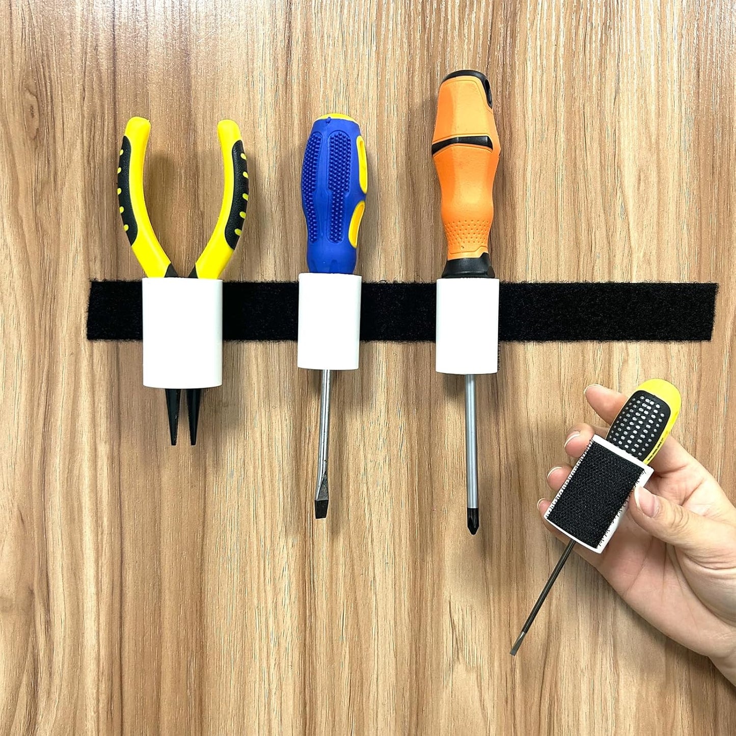Hook and Loop Strips with Adhesive
