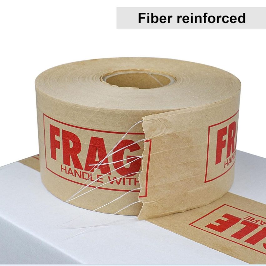 Wet water reinforced kraft paper box sealing tape
