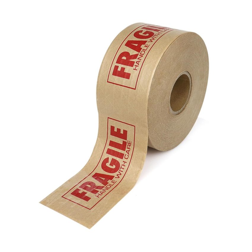 Wet water reinforced kraft paper box sealing tape